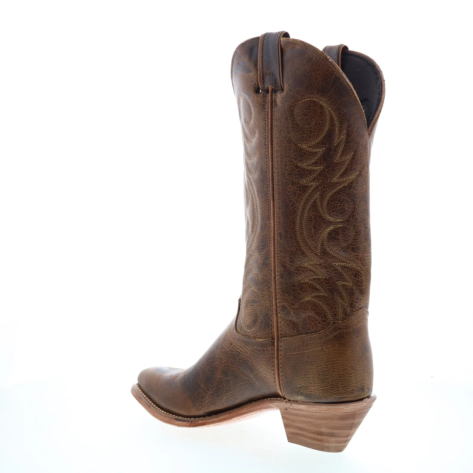 Abilene Boots 9172 Womens Brown Leather Slip On Cowboy Western Boots