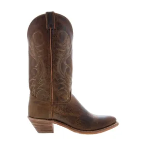 Abilene Boots 9172 Womens Brown Leather Slip On Cowboy Western Boots