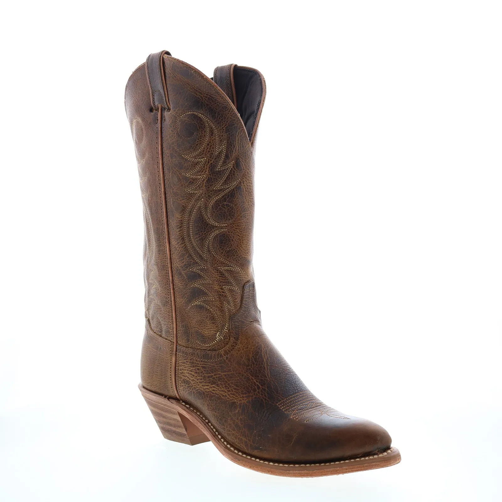 Abilene Boots 9172 Womens Brown Leather Slip On Cowboy Western Boots