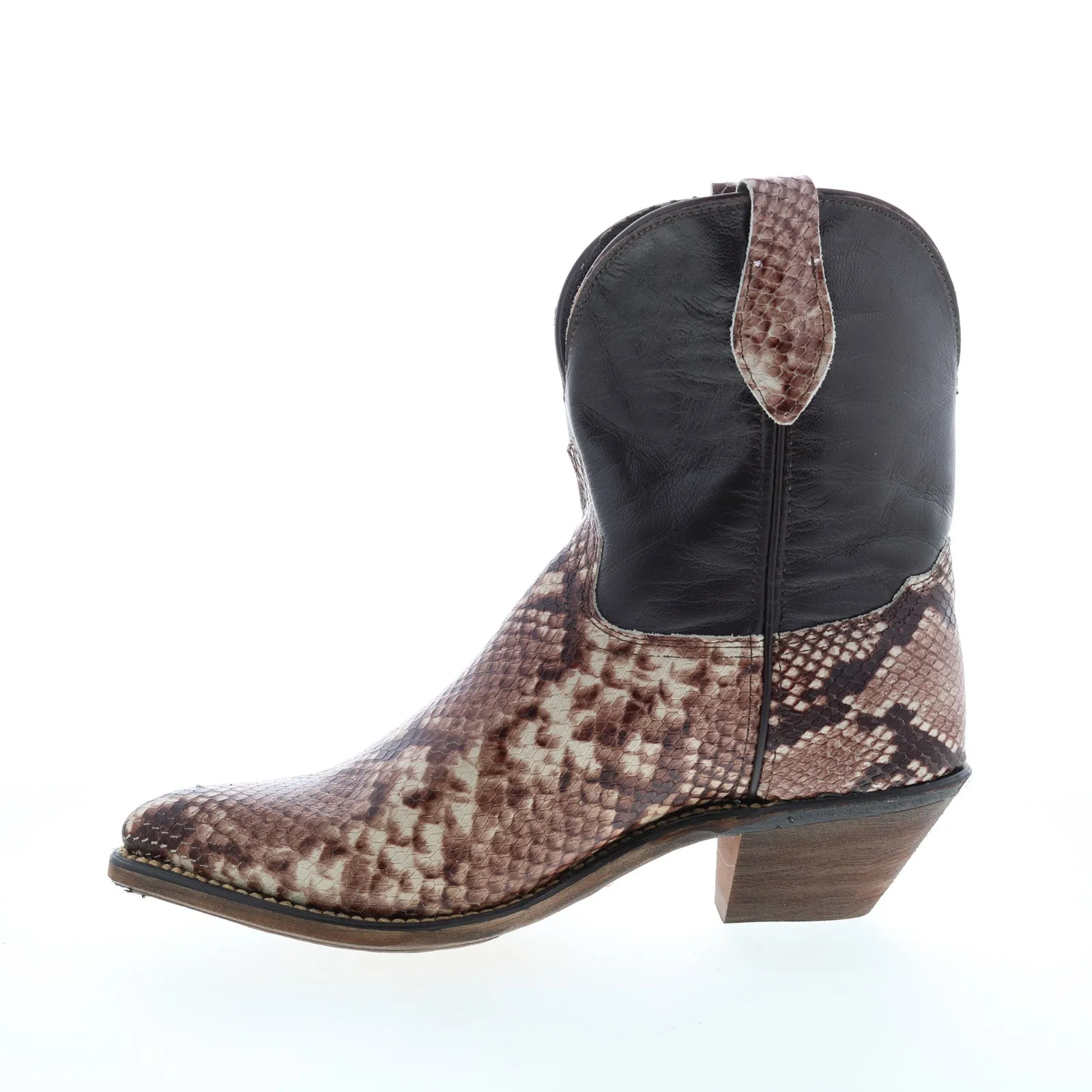 Abilene Boots 9297 Womens Brown Leather Slip On Cowboy Western Boots