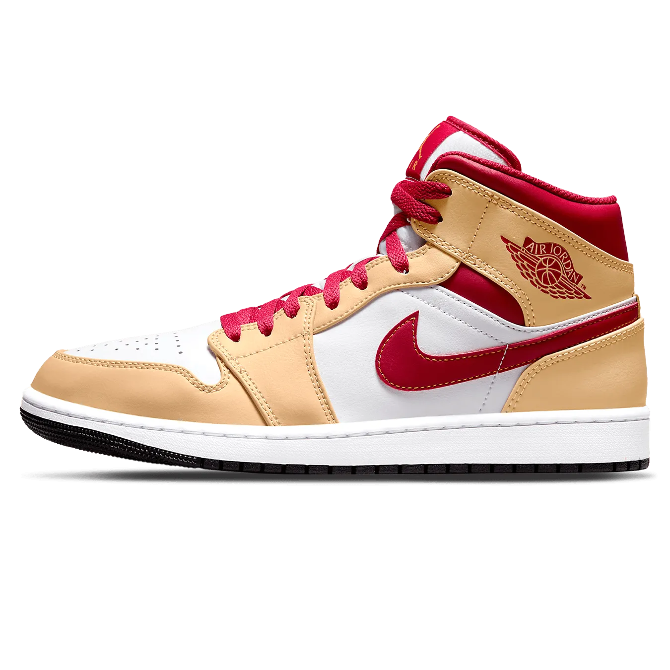 Air Jordan 1 Mid 'Light Curry Cardinal Red'