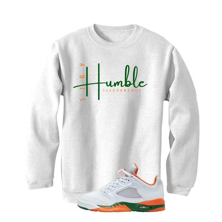 Air Jordan 5 GS Miami Hurricanes White T-Shirt (Stay Humble)| illcurrency