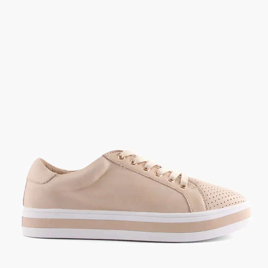 Alfie & Evie -  Paradise Leather Sneaker - Naked