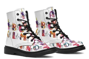 ASL Floral Alphabet Boots