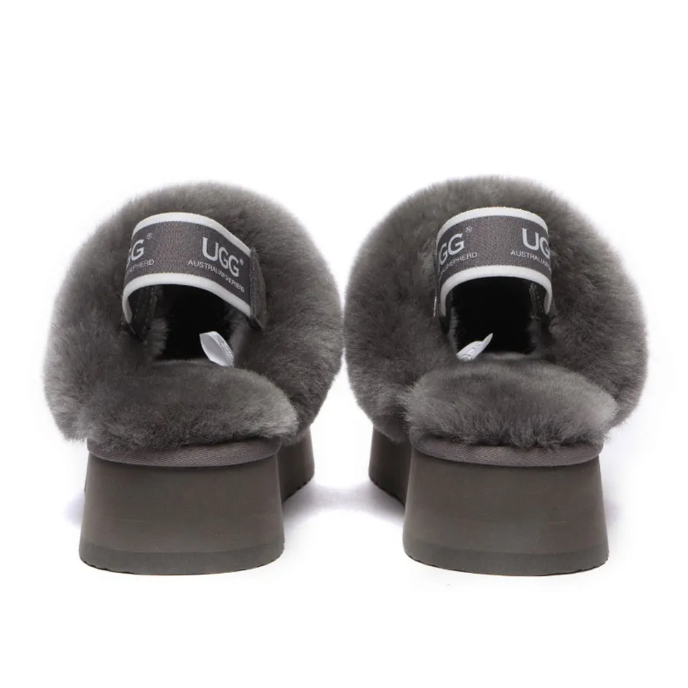 Australian Shepherd Slingback UGG Slipper Women Waffle Platform #AS2048