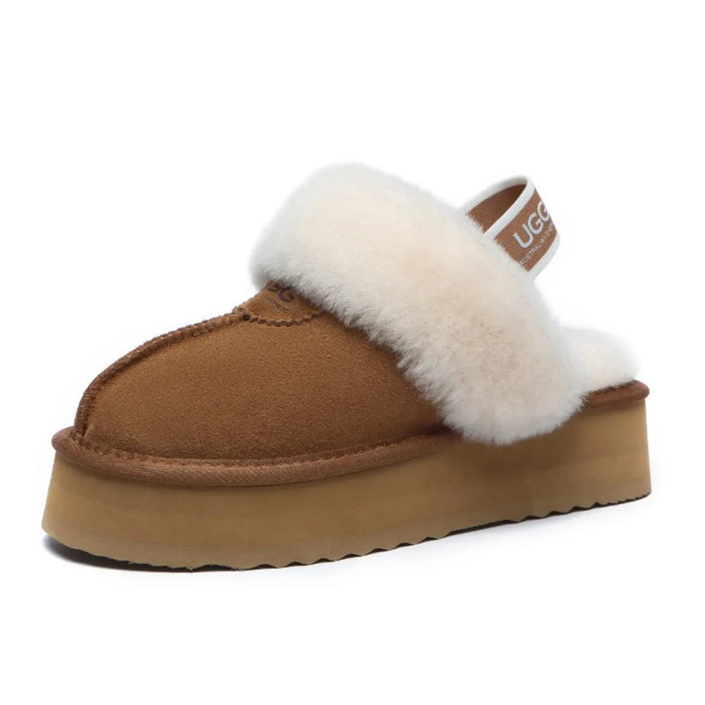 Australian Shepherd Slingback UGG Slipper Women Waffle Platform #AS2048