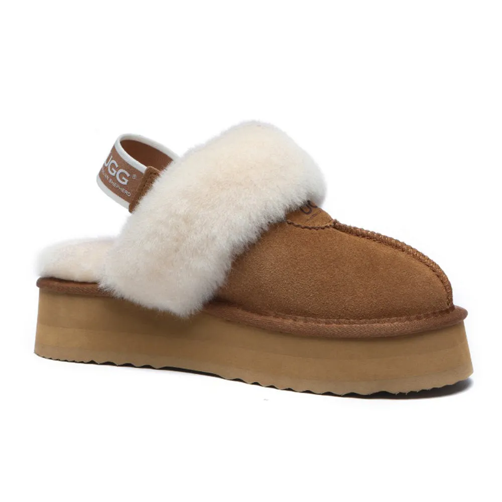 Australian Shepherd Slingback UGG Slipper Women Waffle Platform #AS2048