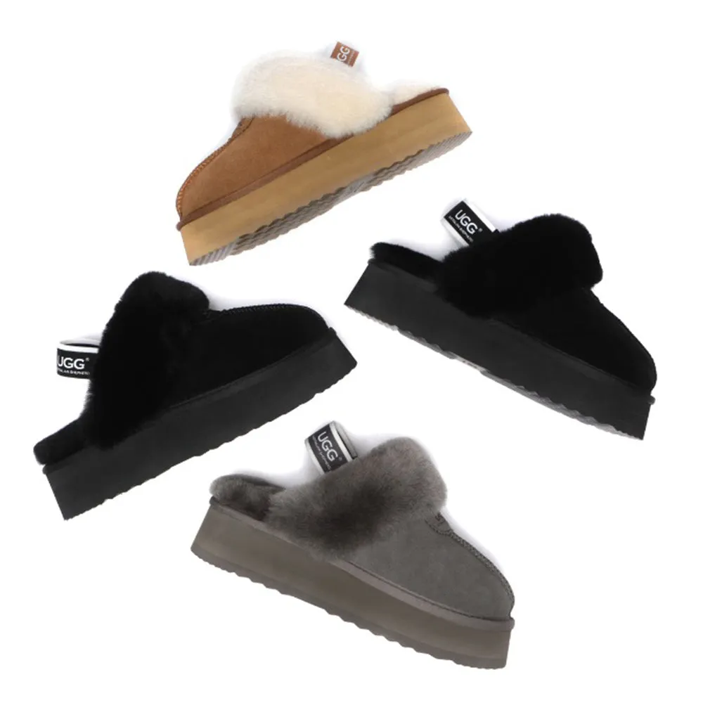 Australian Shepherd Slingback UGG Slipper Women Waffle Platform #AS2048