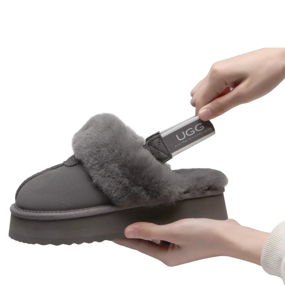 Australian Shepherd Slingback UGG Slipper Women Waffle Platform #AS2048