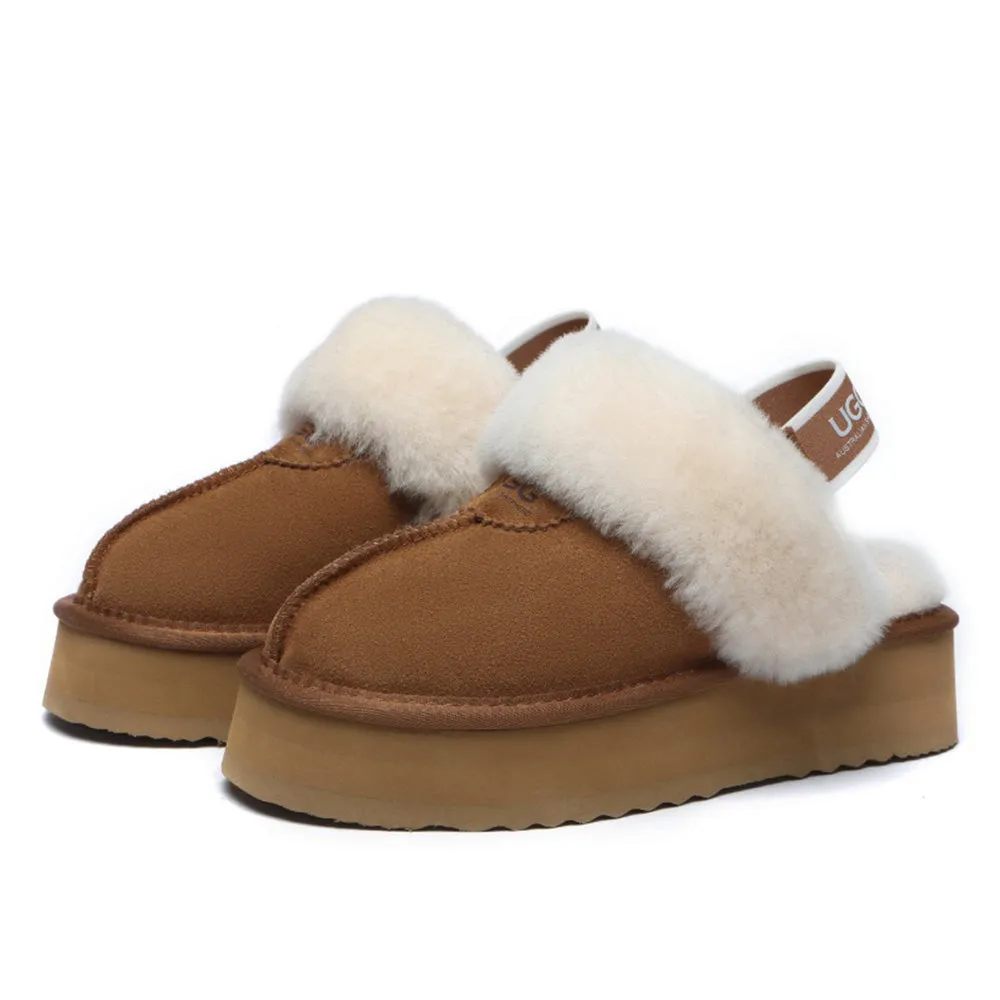 Australian Shepherd Slingback UGG Slipper Women Waffle Platform #AS2048