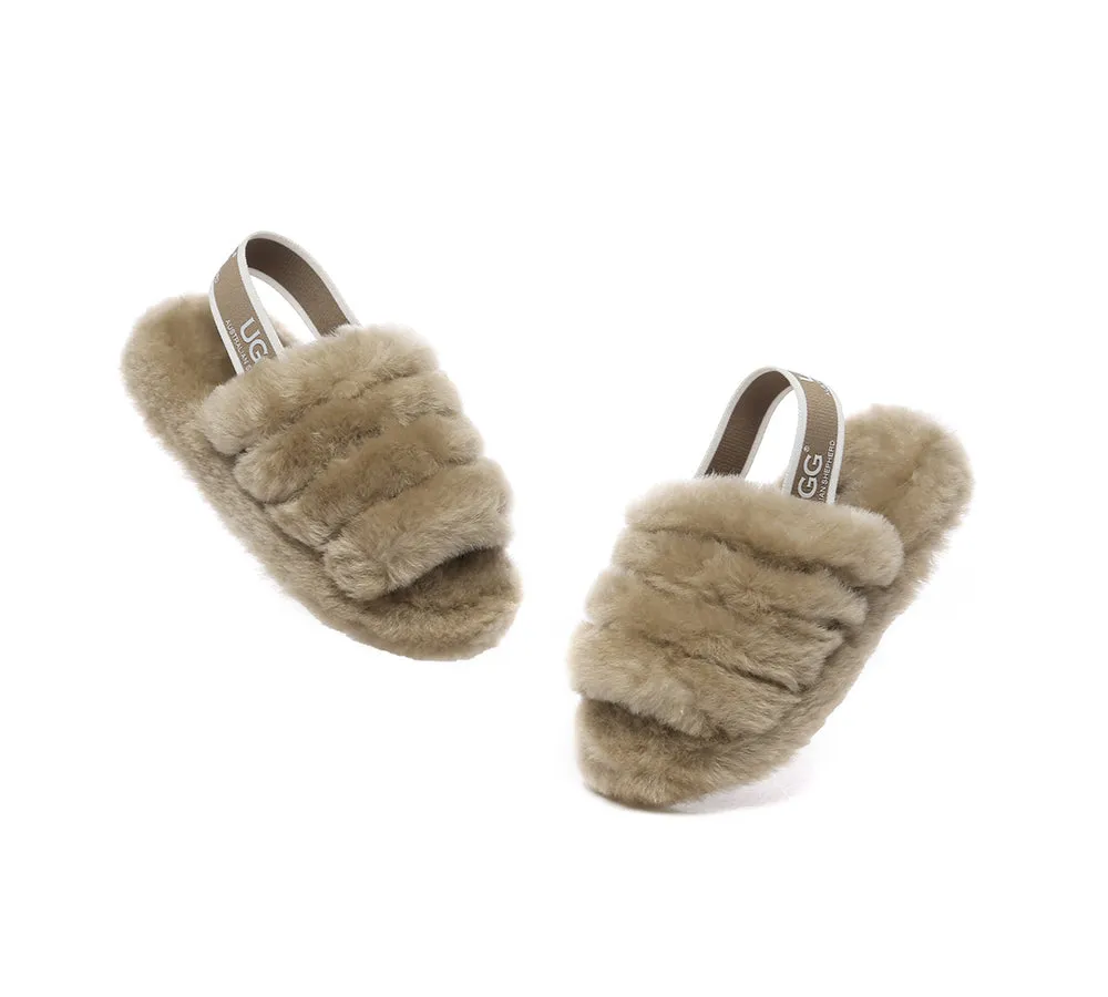 AUSTRALIAN SHEPHERD® UGG Kids Slingback Fluffy Slides Puffy