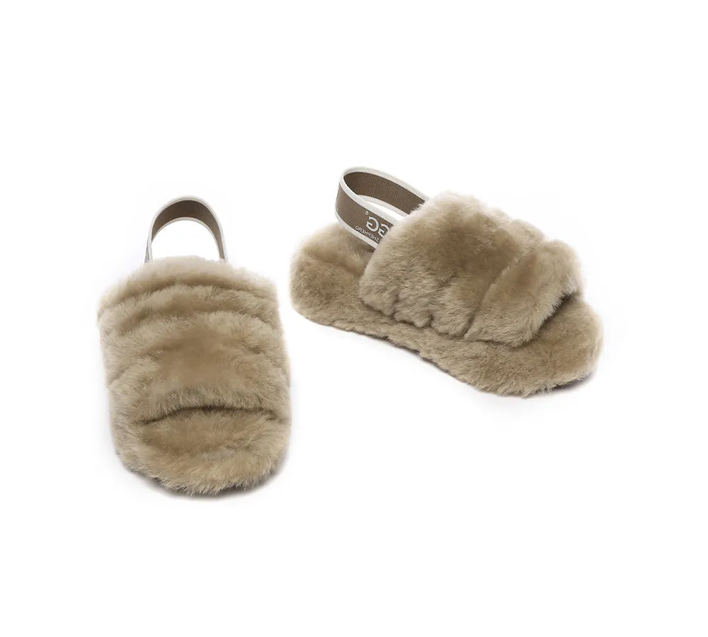 AUSTRALIAN SHEPHERD® UGG Kids Slingback Fluffy Slides Puffy