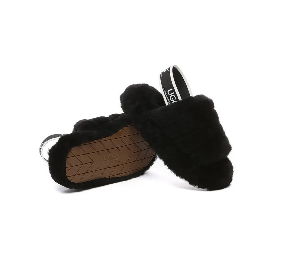 AUSTRALIAN SHEPHERD® UGG Kids Slingback Fluffy Slides Puffy