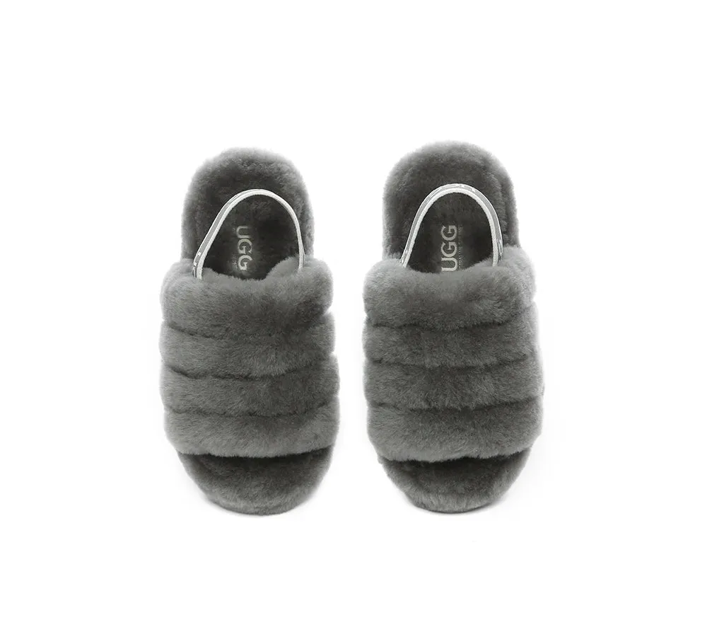 AUSTRALIAN SHEPHERD® UGG Kids Slingback Fluffy Slides Puffy