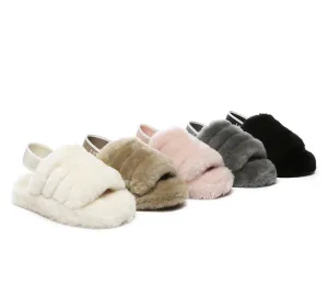 AUSTRALIAN SHEPHERD® UGG Kids Slingback Fluffy Slides Puffy