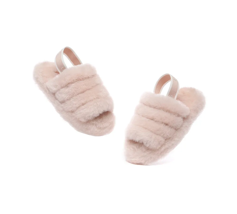 AUSTRALIAN SHEPHERD® UGG Kids Slingback Fluffy Slides Puffy