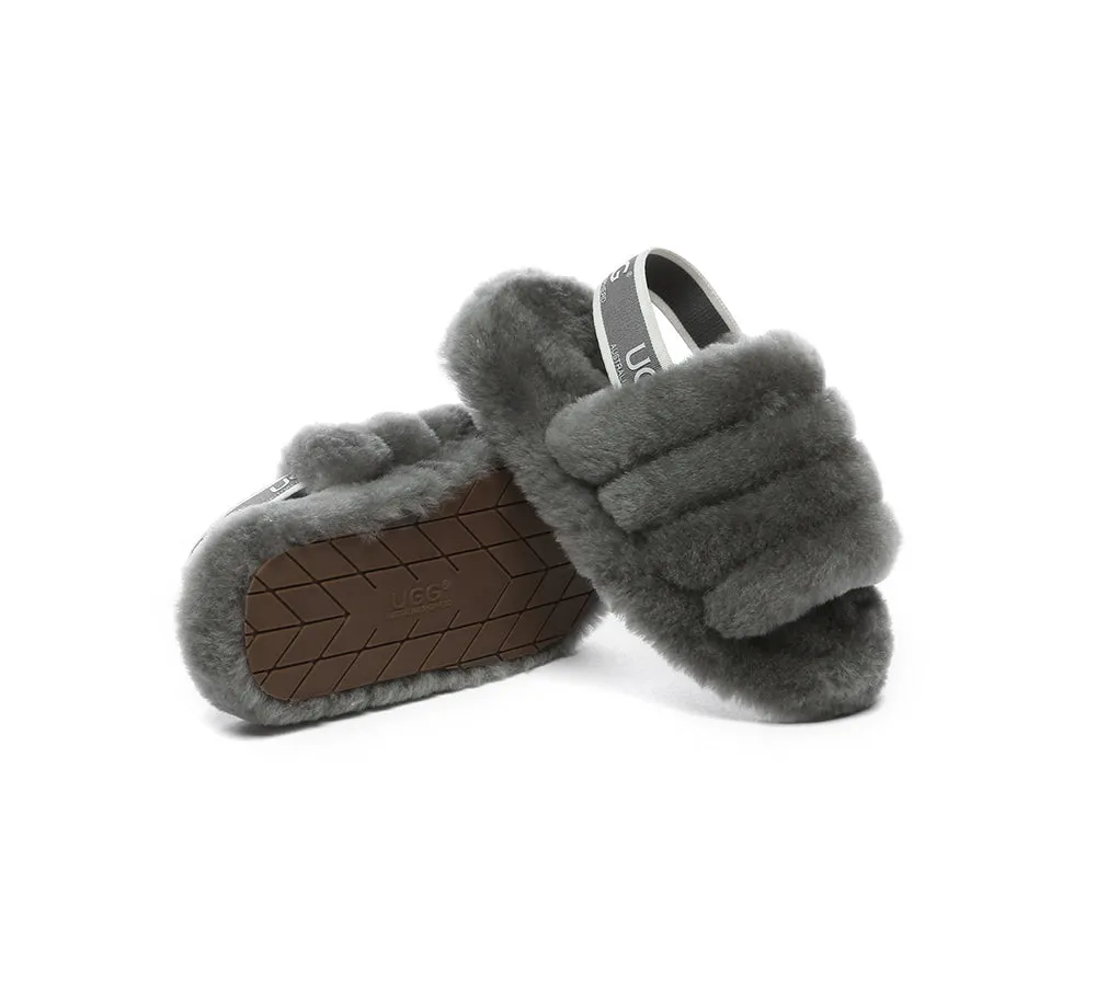 AUSTRALIAN SHEPHERD® UGG Kids Slingback Fluffy Slides Puffy