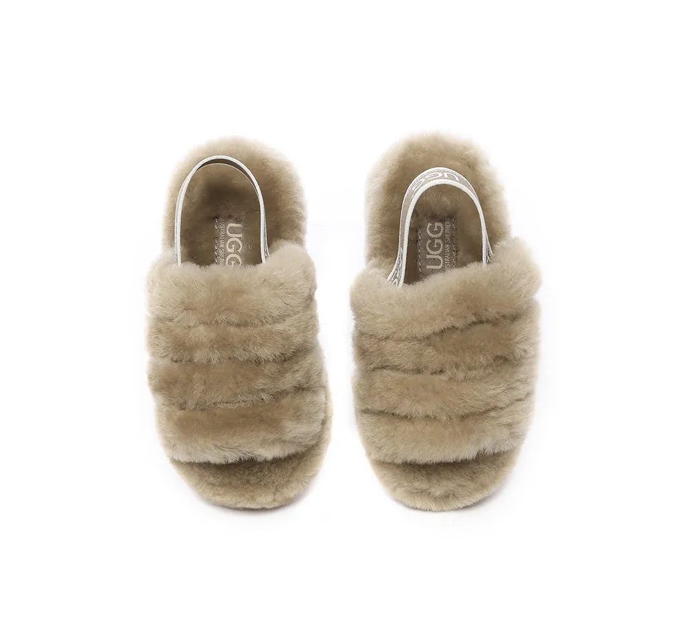 AUSTRALIAN SHEPHERD® UGG Kids Slingback Fluffy Slides Puffy