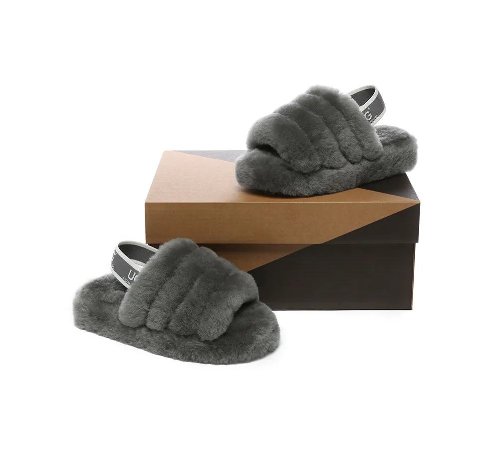 AUSTRALIAN SHEPHERD® UGG Kids Slingback Fluffy Slides Puffy