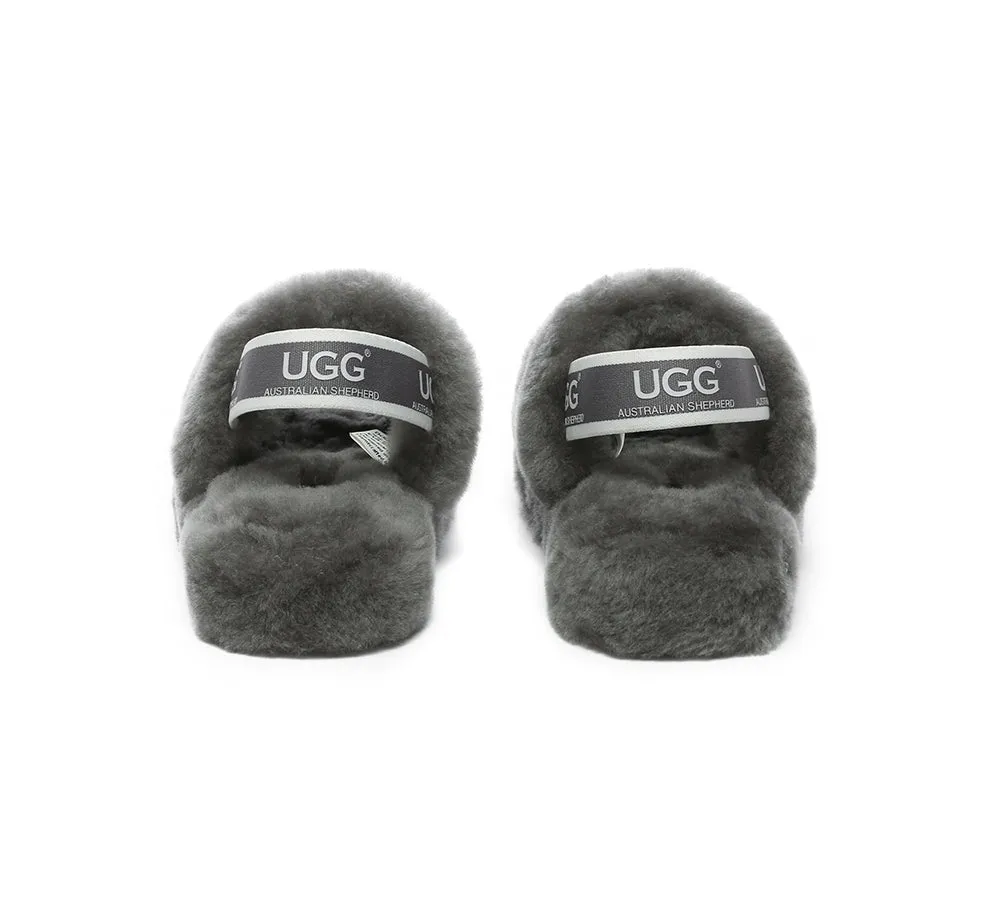 AUSTRALIAN SHEPHERD® UGG Kids Slingback Fluffy Slides Puffy