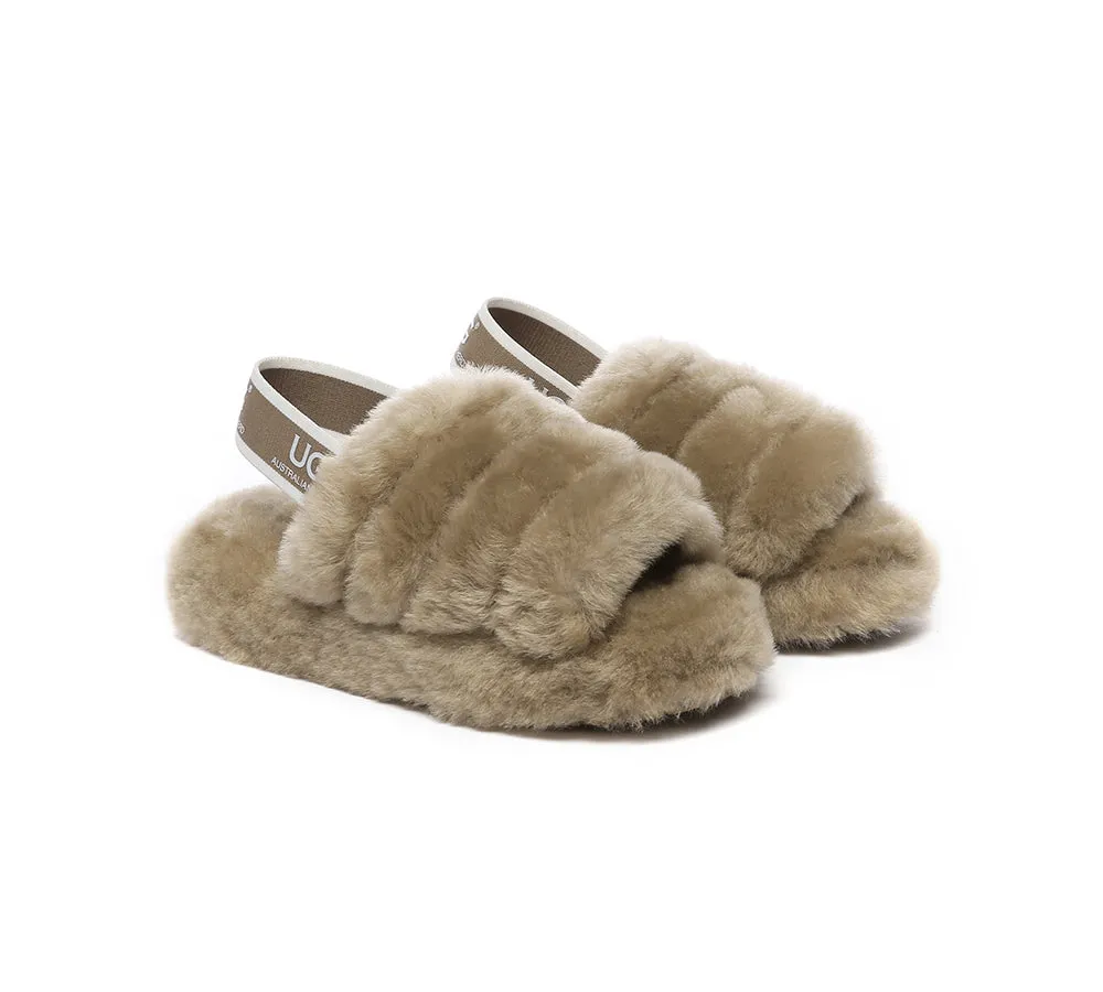 AUSTRALIAN SHEPHERD® UGG Kids Slingback Fluffy Slides Puffy