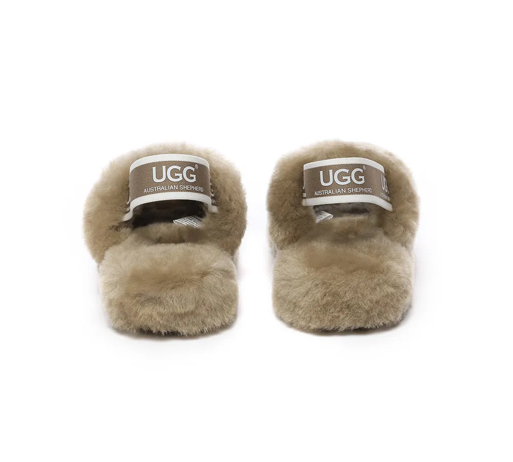 AUSTRALIAN SHEPHERD® UGG Kids Slingback Fluffy Slides Puffy