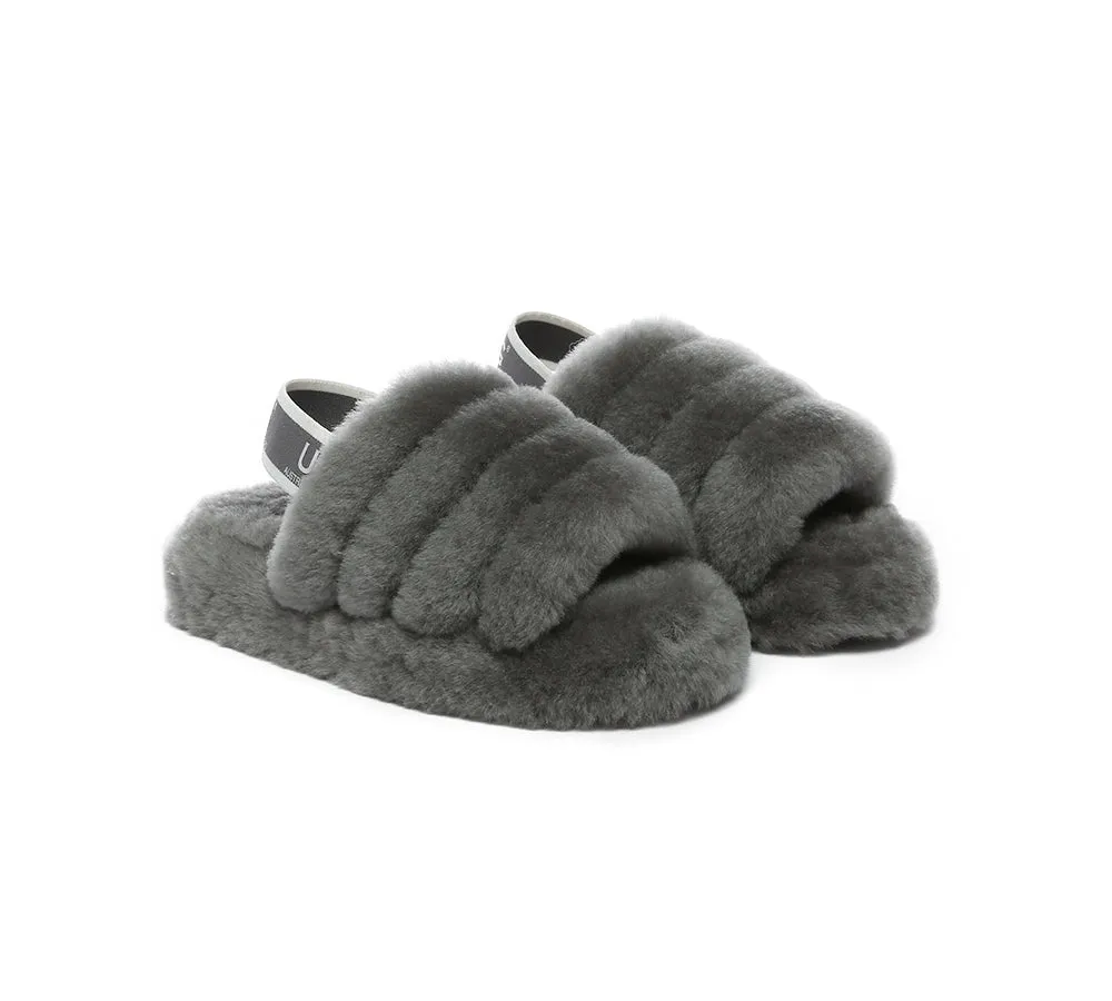 AUSTRALIAN SHEPHERD® UGG Kids Slingback Fluffy Slides Puffy