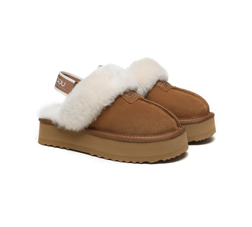 Australian Shepherd UGG Removable Strap Slingback UGG Slipper Women Waffle Platform - AS2048