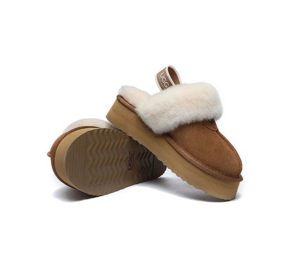 AUSTRALIAN SHEPHERD® UGG Slippers Women Removable Strap Slingback Platform Waffle