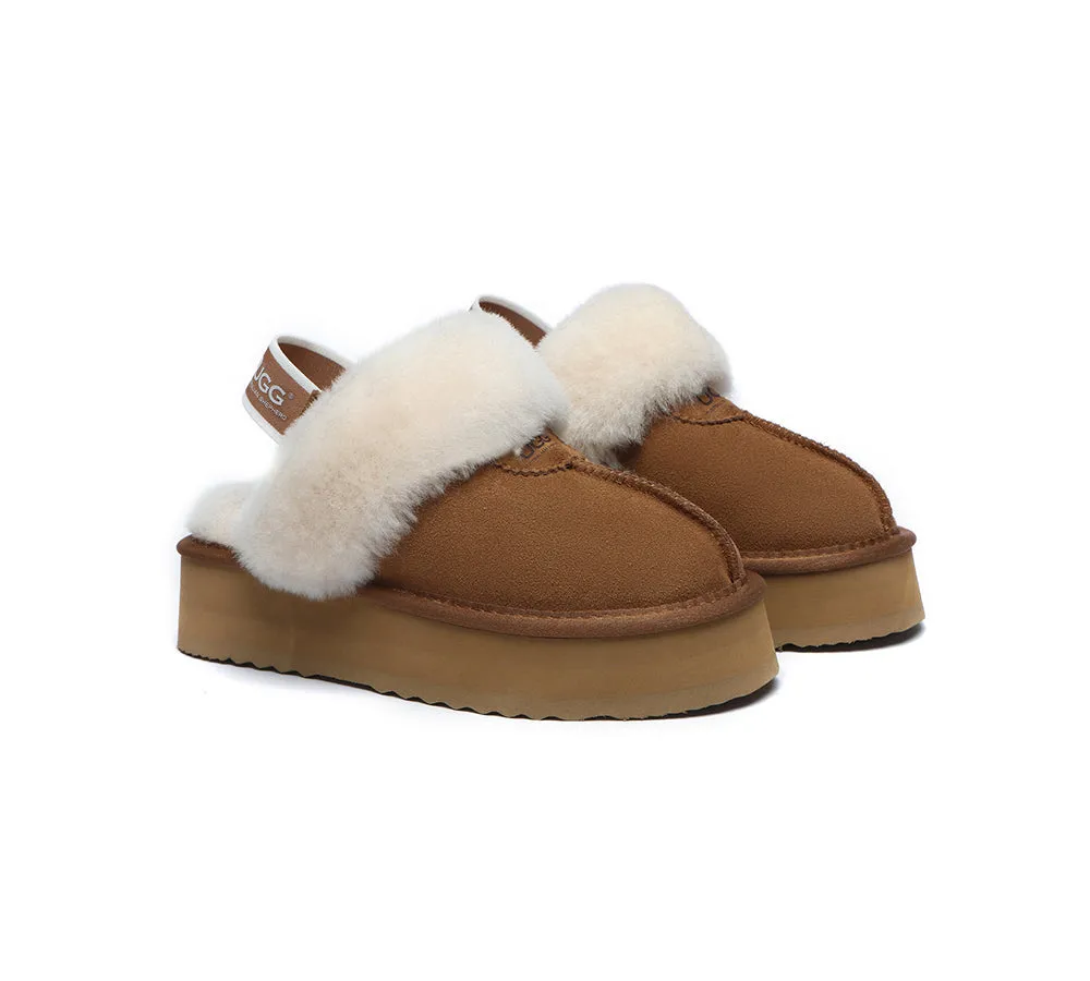 AUSTRALIAN SHEPHERD® UGG Slippers Women Removable Strap Slingback Platform Waffle