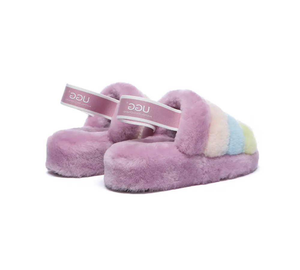 AUSTRALIAN SHEPHERD® UGG Women Slingback Fluffy Slides Puffy Special Color