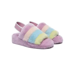 AUSTRALIAN SHEPHERD® UGG Women Slingback Fluffy Slides Puffy Special Color