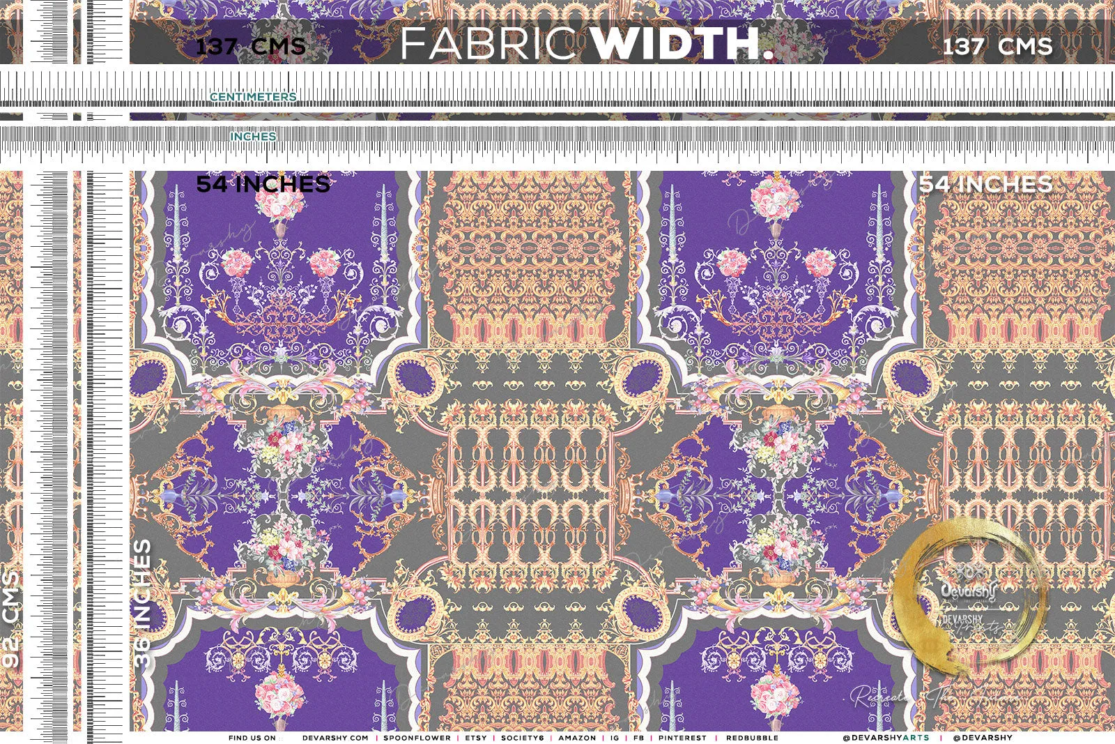 Baroque Florals Upholstery Fabric 3meters 4 Colors & 12 Fabrics Baroque Furnishing Fabrics By the Yard | D20001