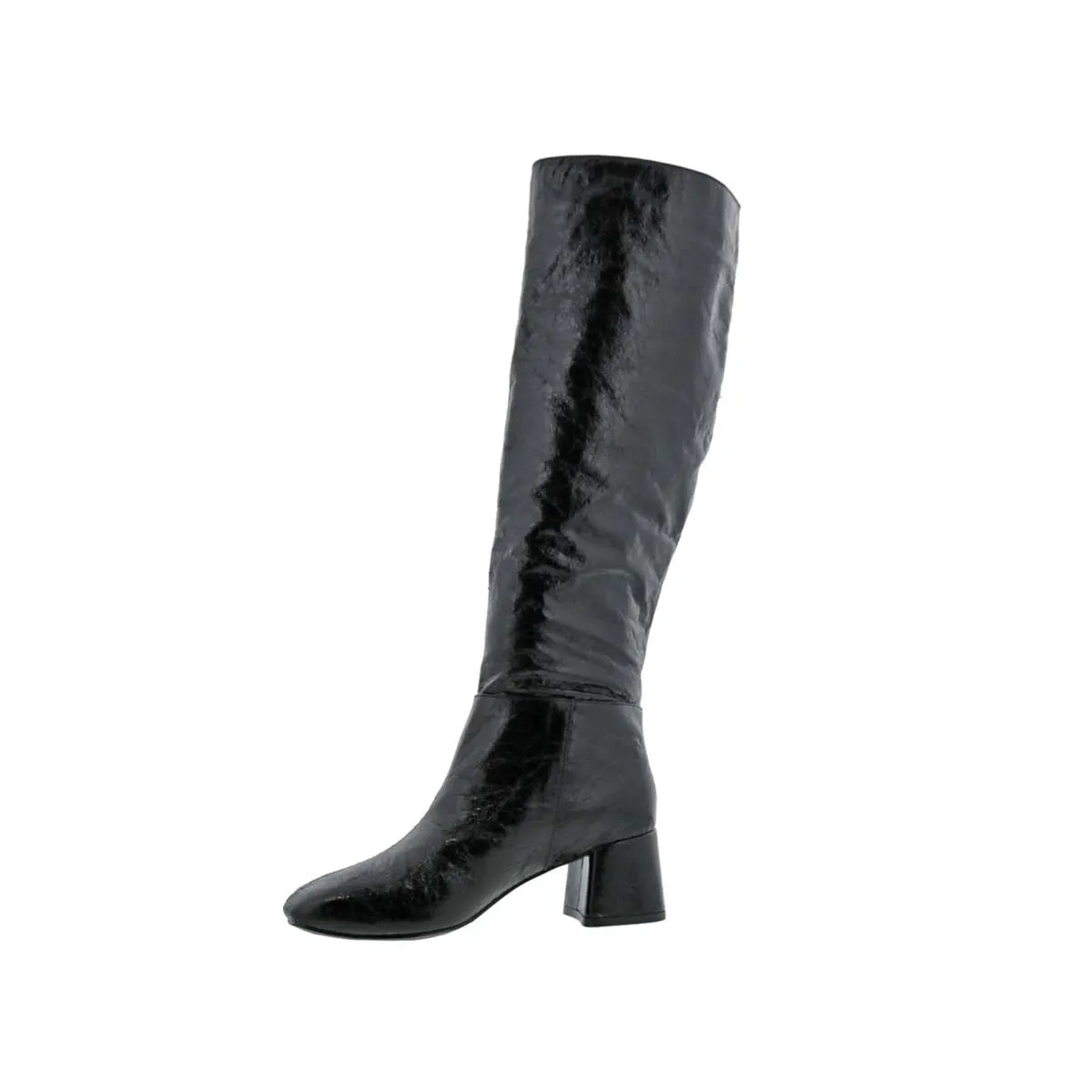 Bellini Remi Women Knee High Boots In Black Crinkle Metallic