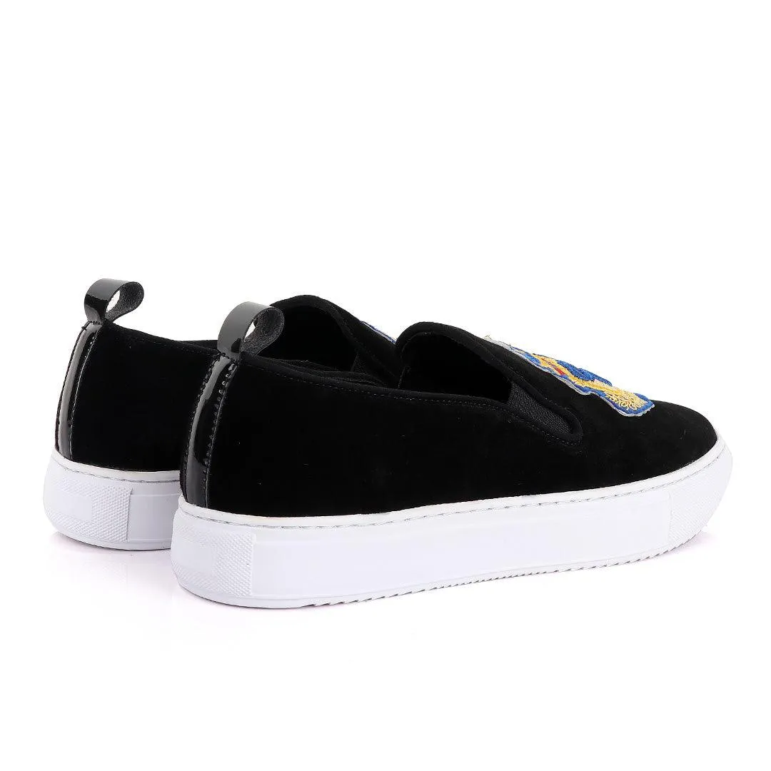 BILLIONAIRE EXQUISITE MEN GOLD DESIGN BLACK SNEAKERS SHOE