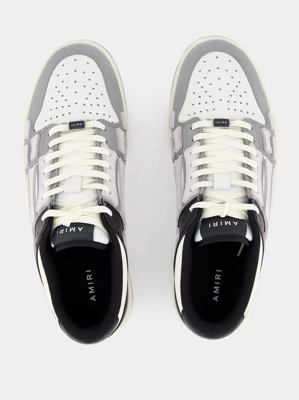 Black Leather Skel Low Sneakers