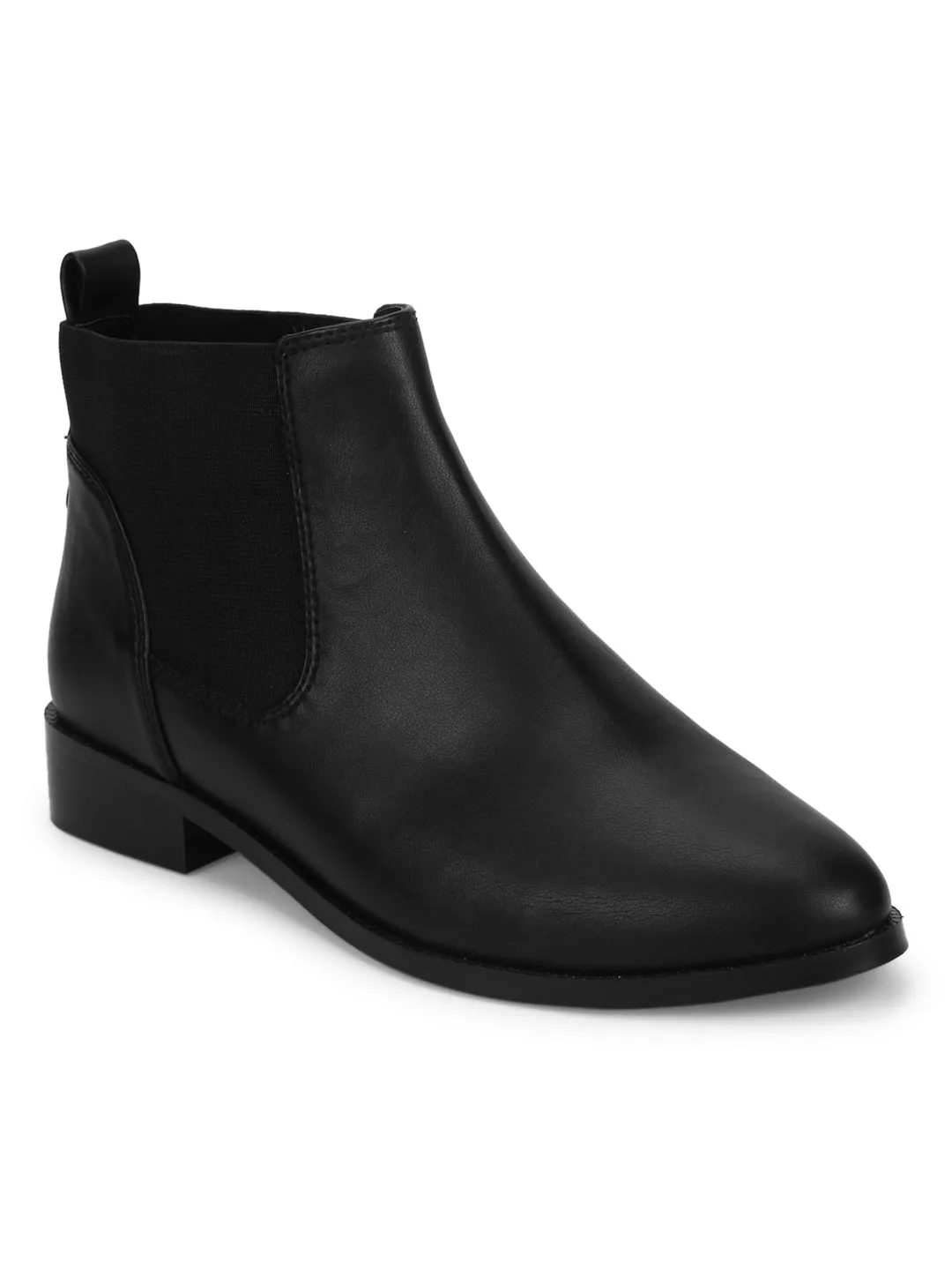 Black PU Chelsea Ankle Boots