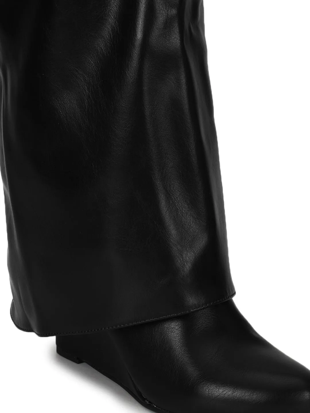 Black PU High-End-Fashion Stylish Knee Boots (TC-RS3670-BLK)