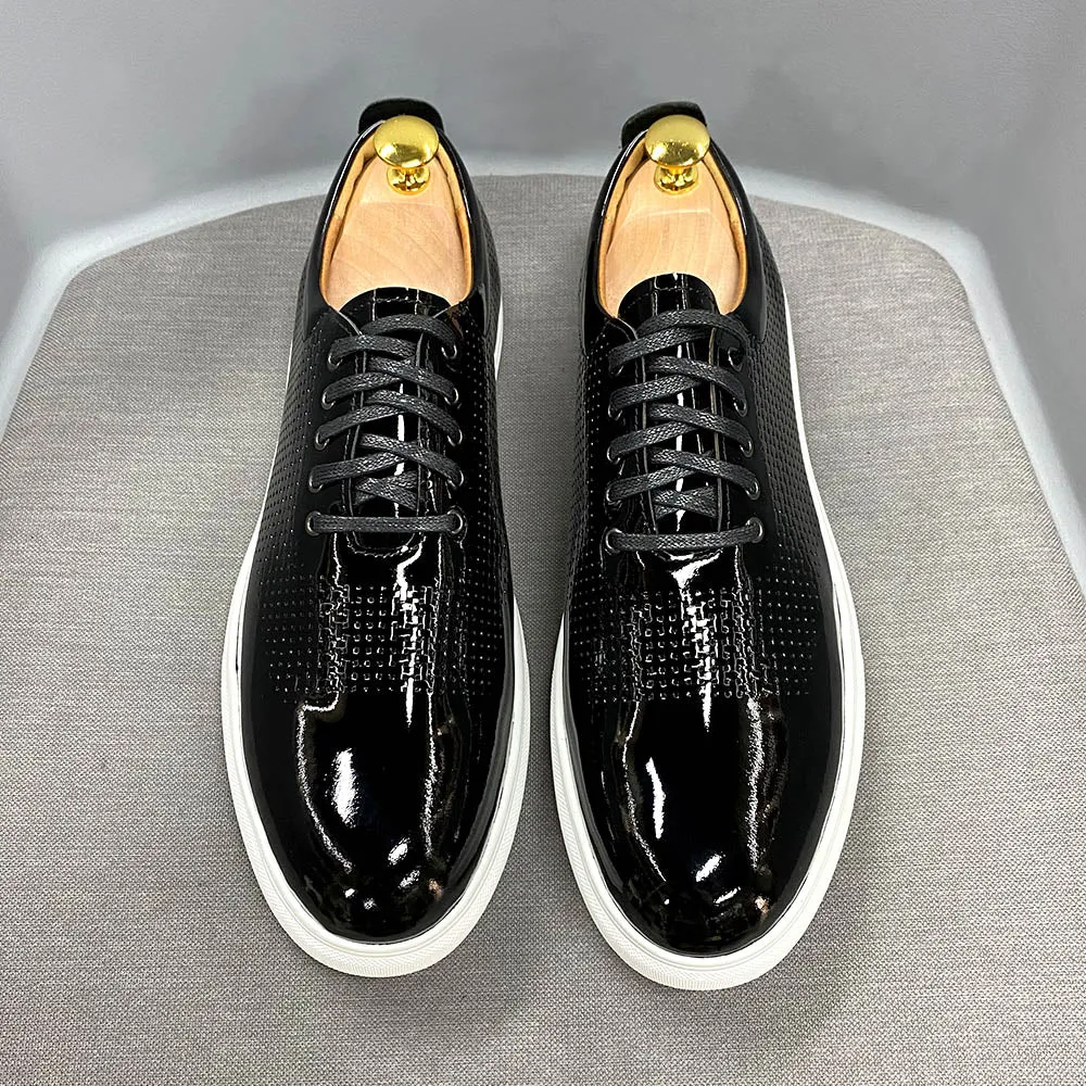 Black Venom Leather Lace-Up Sneaker