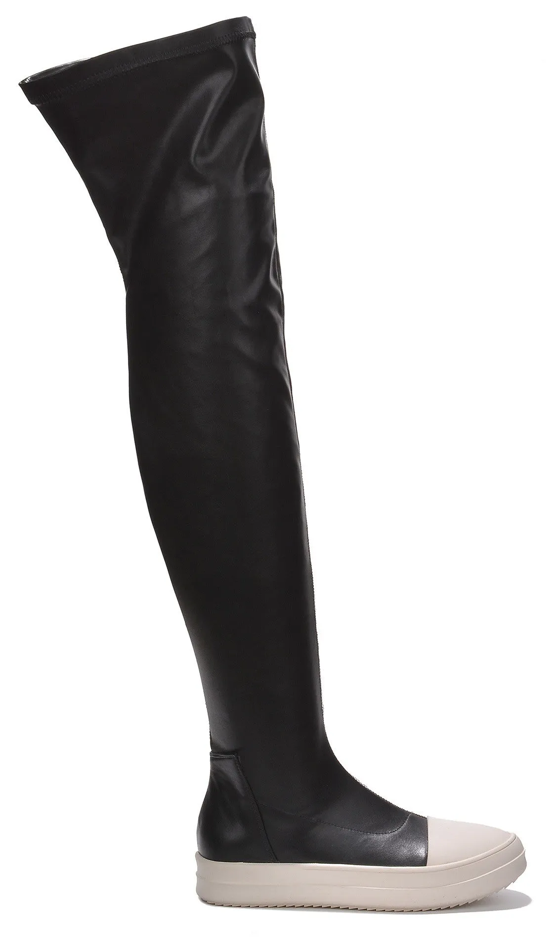 Black Womens Thigh High Over Knee Sneaker Boots