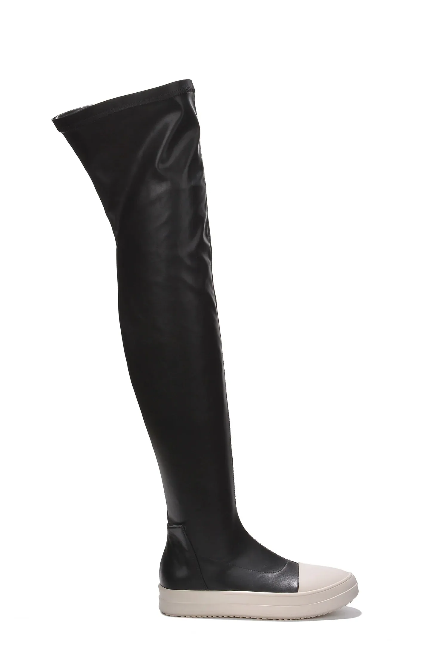 Black Womens Thigh High Over Knee Sneaker Boots