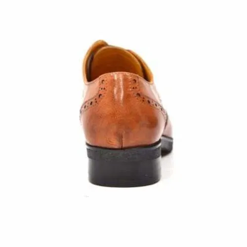 British Walkers Charles Men's Cognac Leather Wing Tips