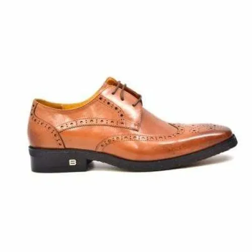 British Walkers Charles Men's Cognac Leather Wing Tips