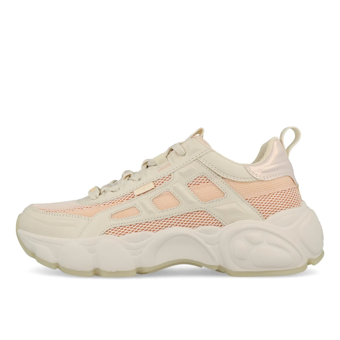 Buffalo Cld Run Boom Sneaker Low Damen Vegan Nappa Mesh Peach Beige