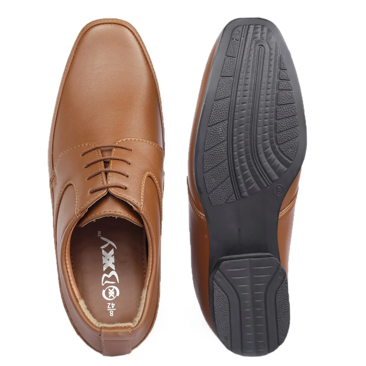 BXXY's 3 inch Hidden Height Increasing Lace-Up Formal Shoes for Men