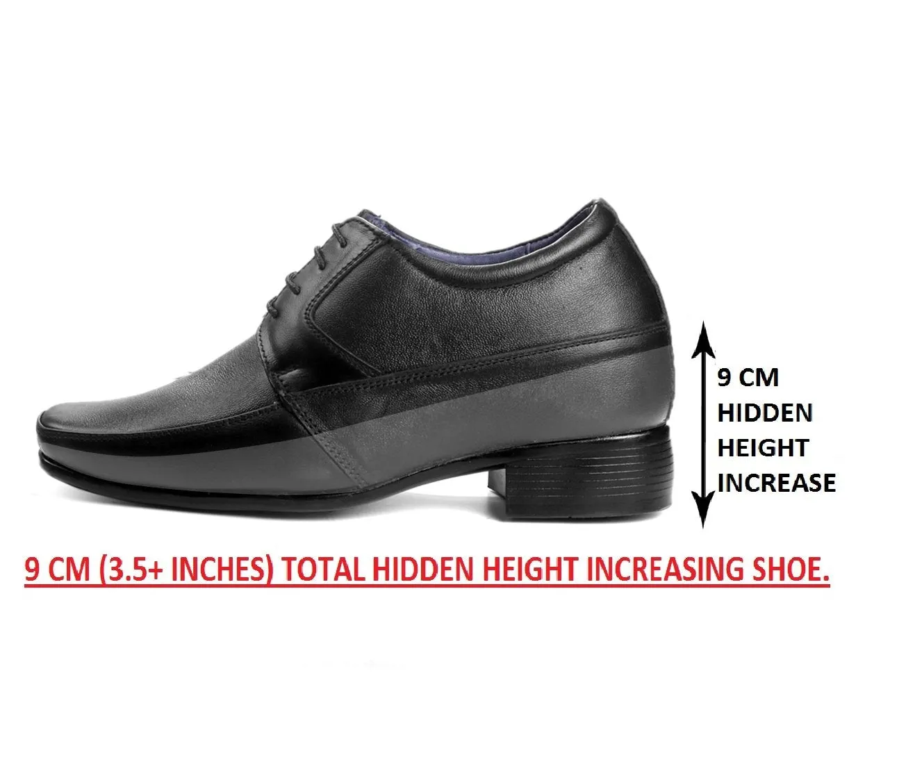 BXXY's 3 inch Hidden Height Increasing Lace-Up Formal Shoes for Men