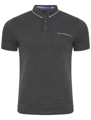 Camera Polo Shirt in Charcoal Marl - Le Shark