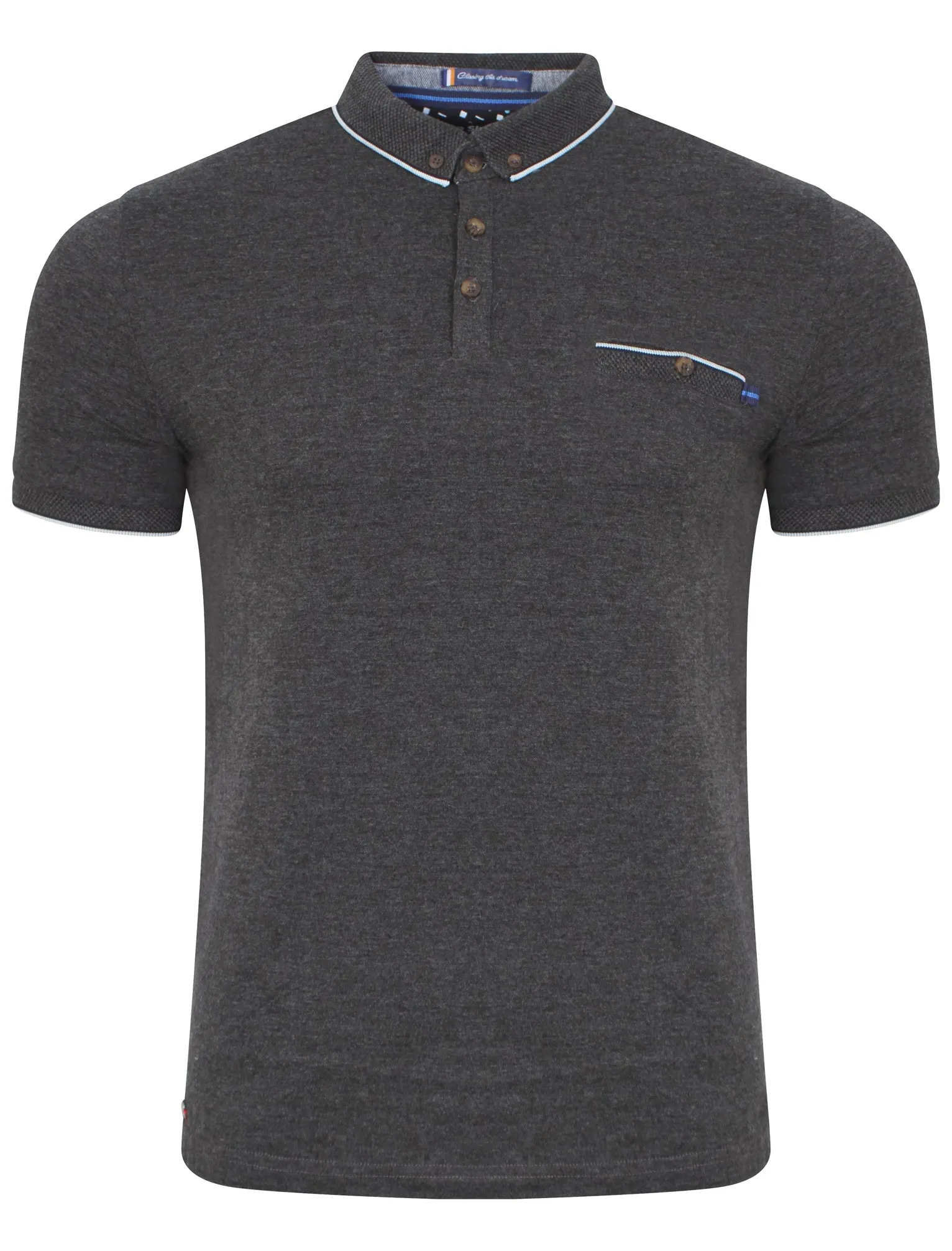 Camera Polo Shirt in Charcoal Marl - Le Shark