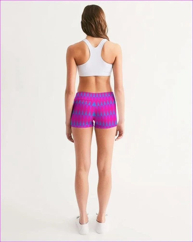 Candy Checkered Womens Mid-Rise Yoga Shorts