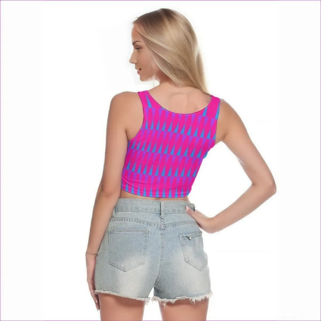 Candy Checkered Womens Sports Crop Top